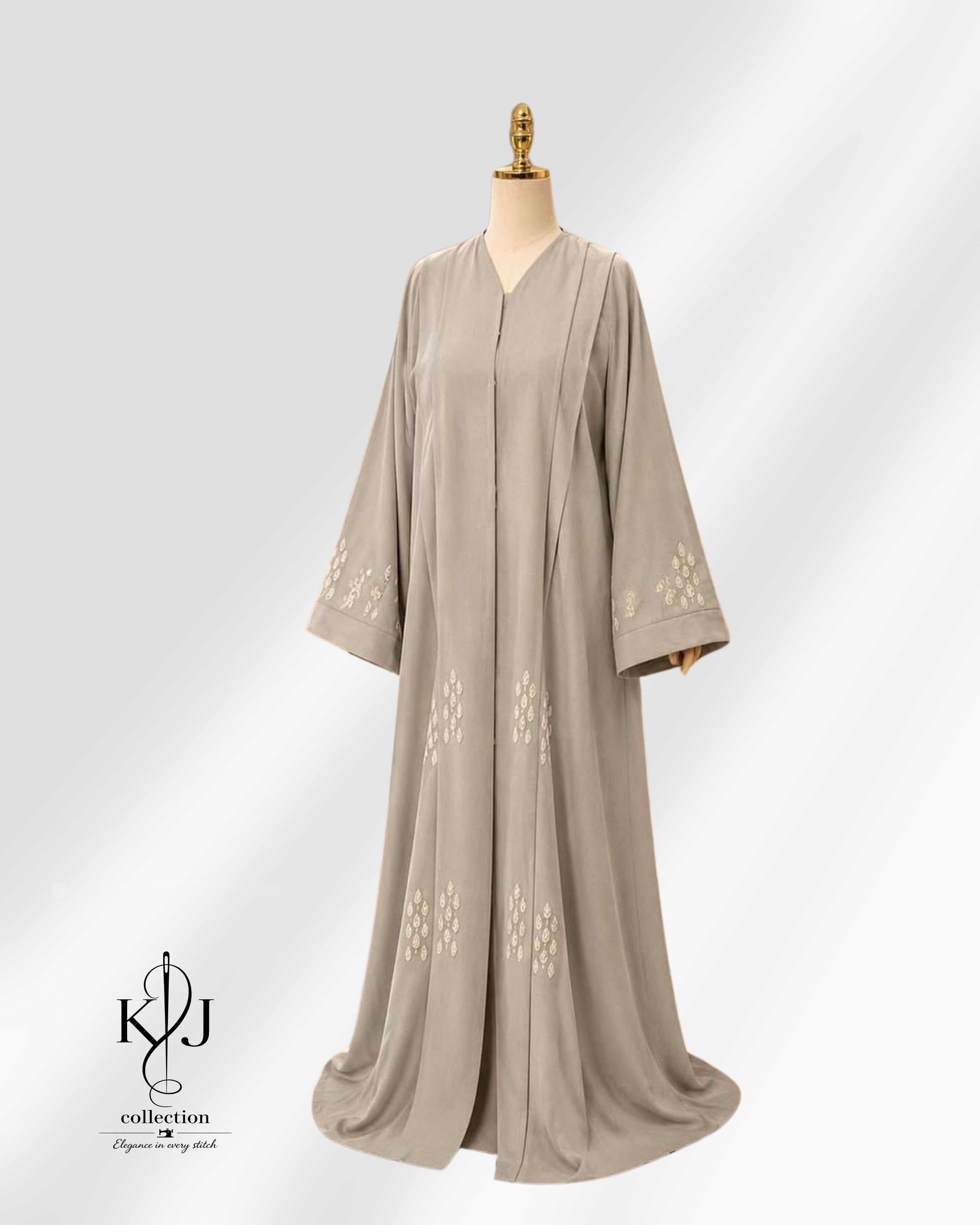 Embroidered Open Abaya