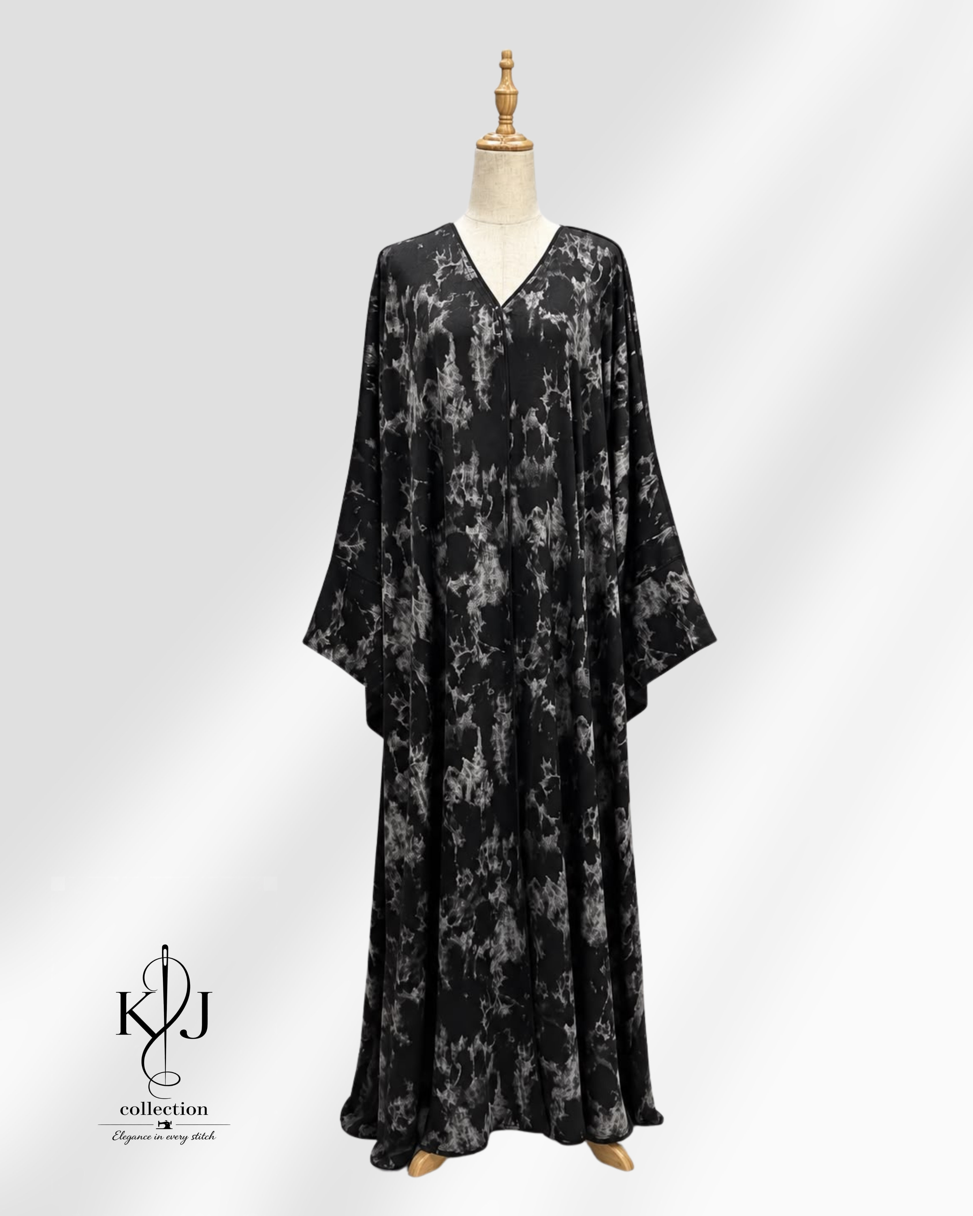 Monochrome Printed Abaya