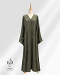 Olive Textured Fluid Abaya