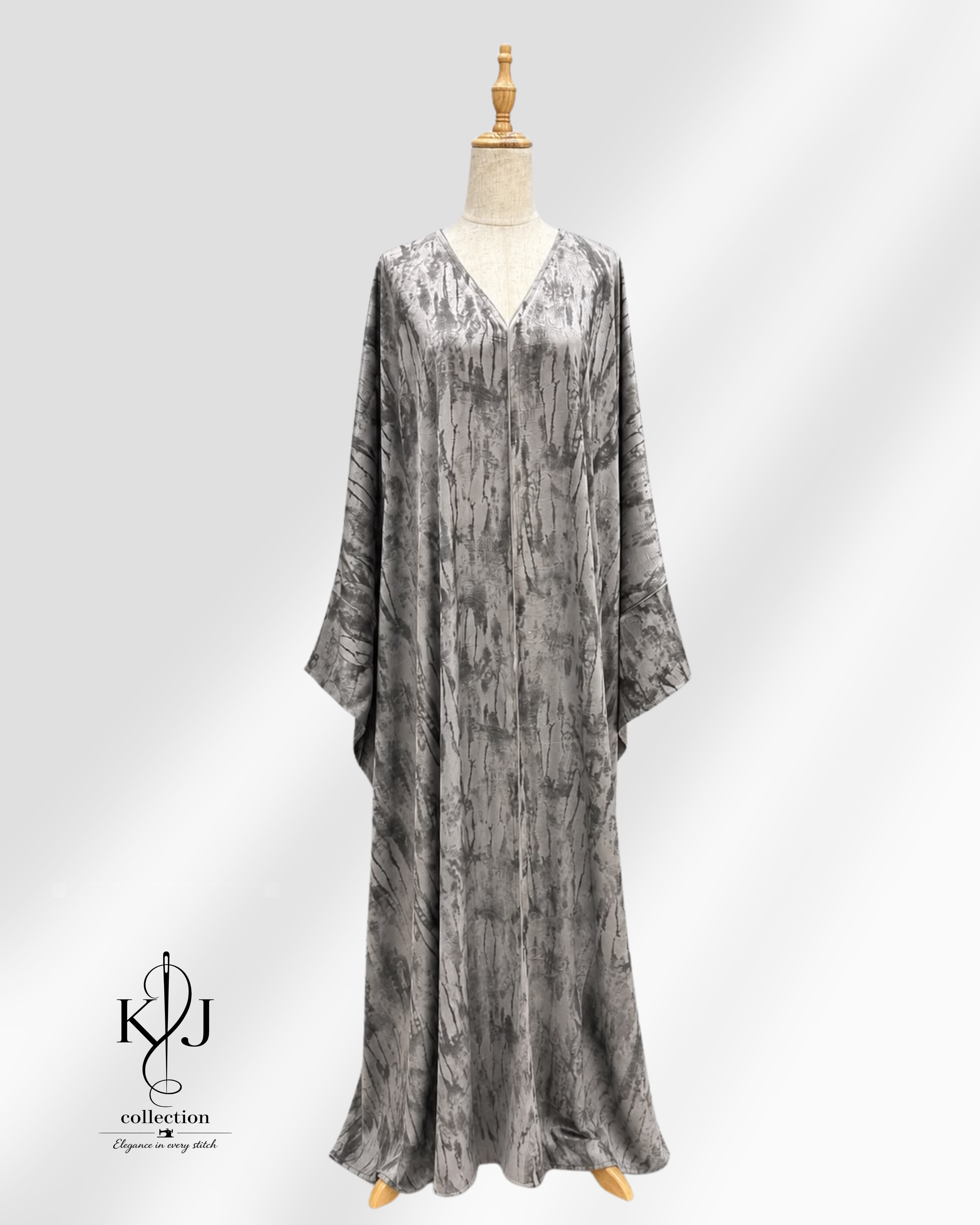 Silver Grey Marble Abaya