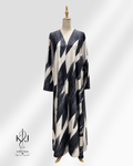 Monochrome Graphic Brushstroke Abaya