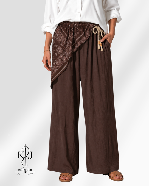 Boho Wide-Leg Wrap Pants