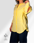 Relaxed fit striped button-up shirt